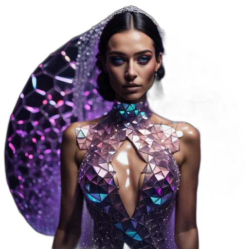 dress, jewelry, cyberpunk, concept art transparent PNG cut-out
