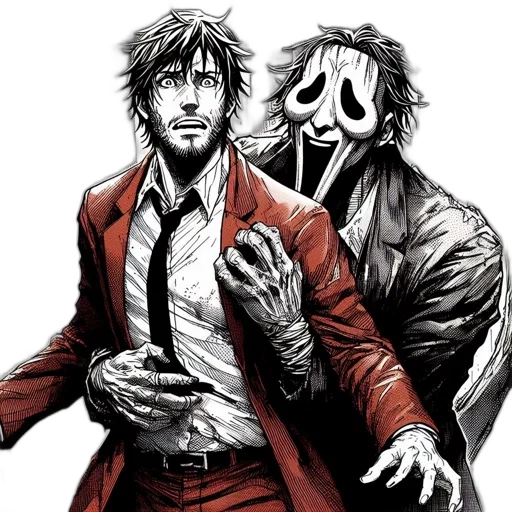 mask, jacket, comic book art, concept art transparent PNG cut-out