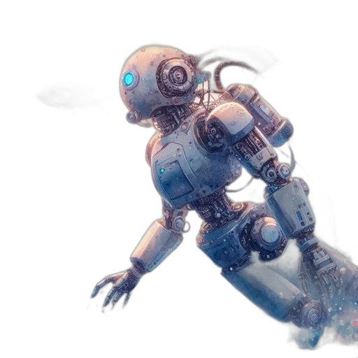 robot, weapon, staff, creature transparent PNG cut-out