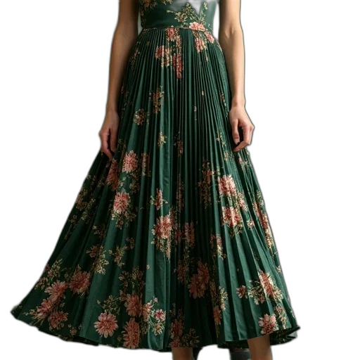 dress, green, theia, flower transparent PNG cut-out