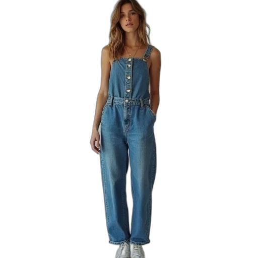 dress, blue, woman, denim transparent PNG cut-out
