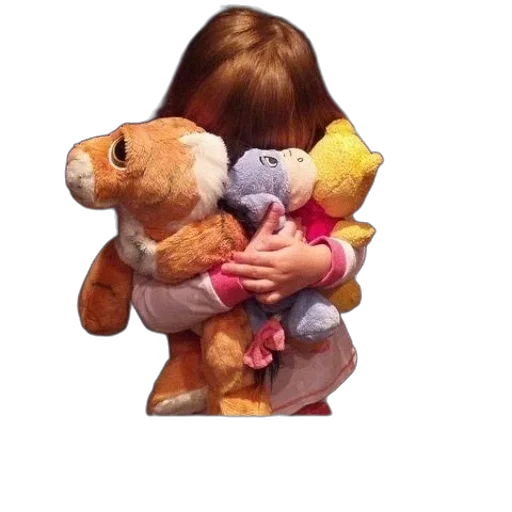child, pajamas, holds, three transparent PNG cut-out