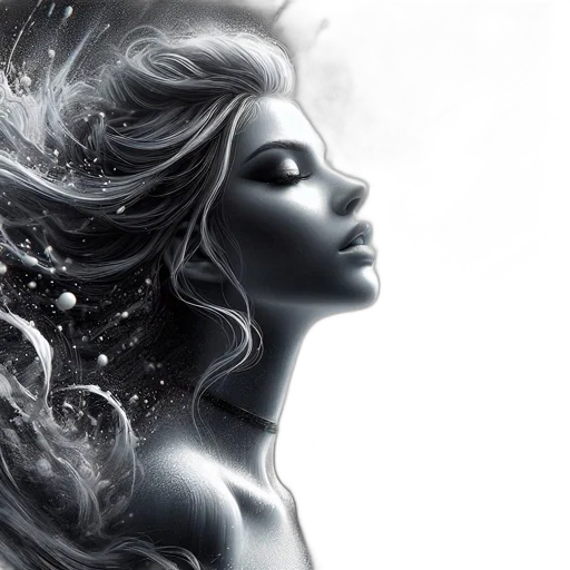hair, face, photorealistic, fantasy art transparent PNG cut-out