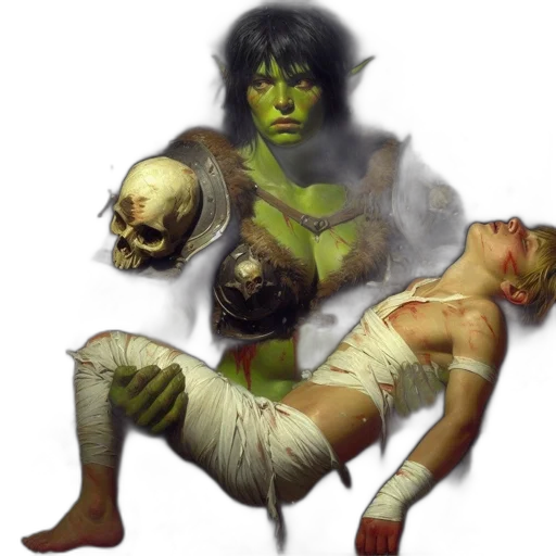 concept art, fantasy art, comic book art, photorealistic transparent PNG cut-out