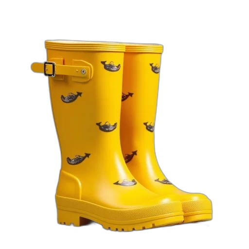 shoes, kids, wellies, yellow transparent PNG cut-out