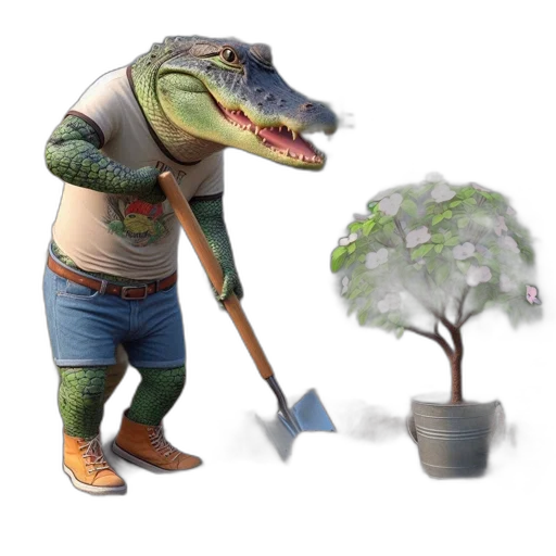 creature, animal, staff, tree transparent PNG cut-out