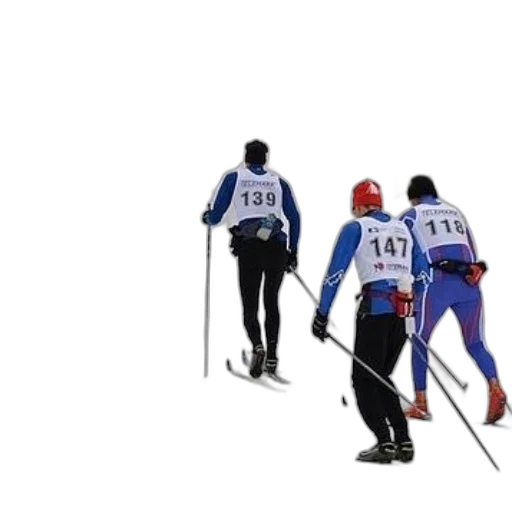three, cross-country, skiers, race transparent PNG cut-out