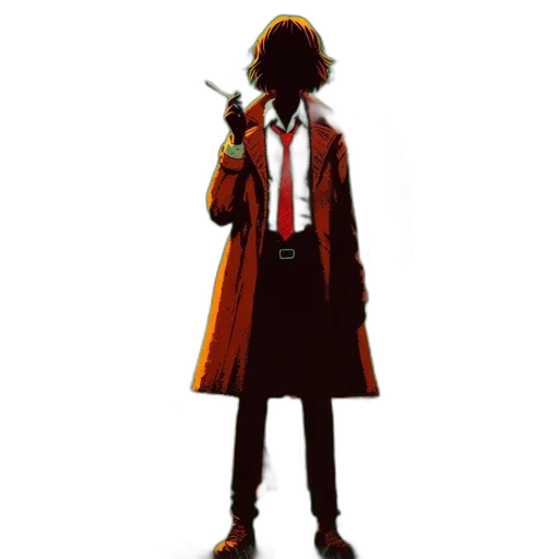 jacket, staff, concept art, pixel art transparent PNG cut-out