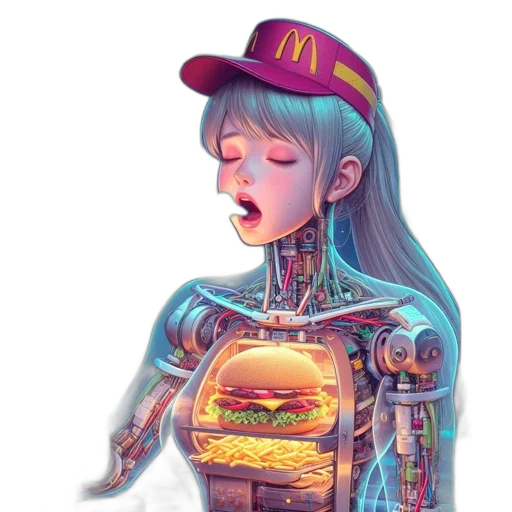 robot, food, dress, face transparent PNG cut-out