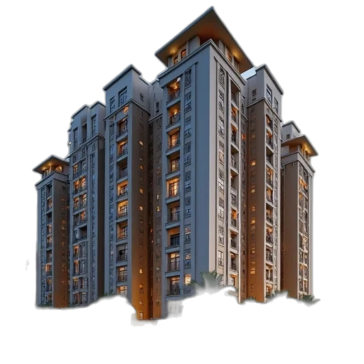building, 3d render, photorealistic, concept art transparent PNG cut-out