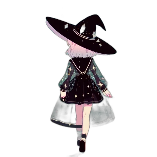 dress, hat, staff, jacket transparent PNG cut-out