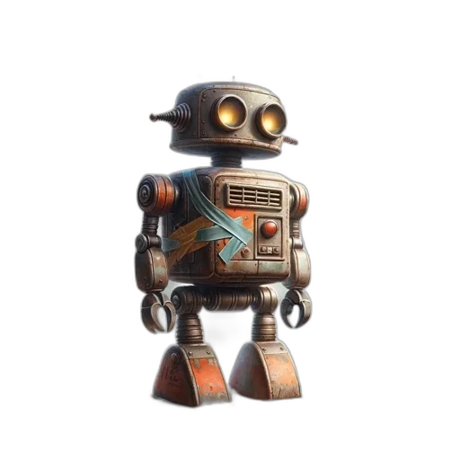 robot, staff, weapon, 3d render transparent PNG cut-out