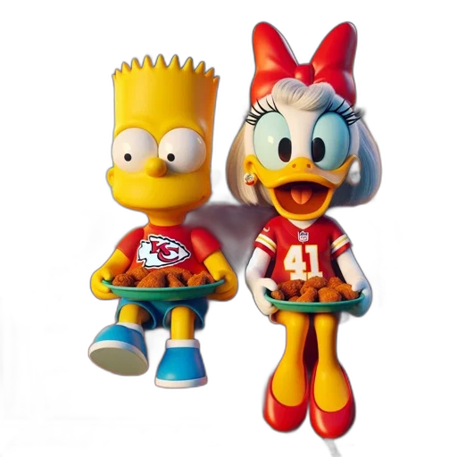 3d render, bart, simpson, daisy transparent PNG cut-out