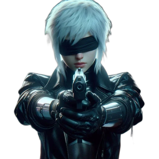 weapon, jacket, robot, face transparent PNG cut-out