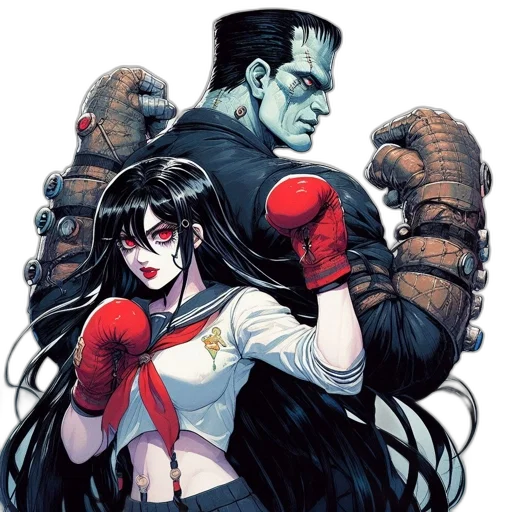 comic book art, concept art, fantasy art, red transparent PNG cut-out