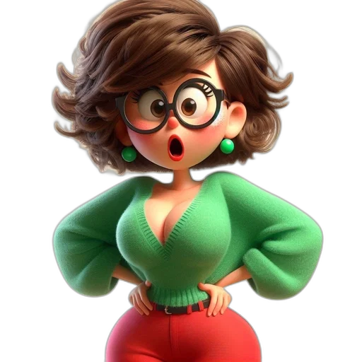 dress, staff, cartoon, 3d render transparent PNG cut-out