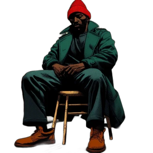jacket, hat, comic book art, concept art transparent PNG cut-out