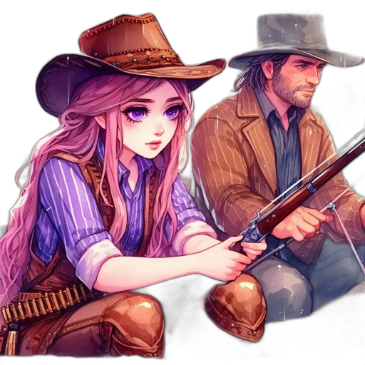 weapon, hat, watercolor, fantasy art transparent PNG cut-out