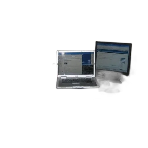 staff, 3d render, laptop, sits transparent PNG cut-out