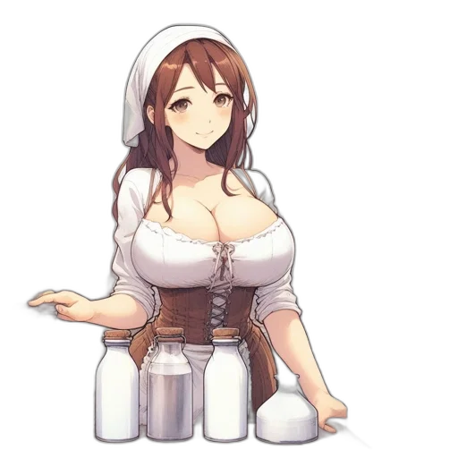 dress, bottle, staff, robot transparent PNG cut-out