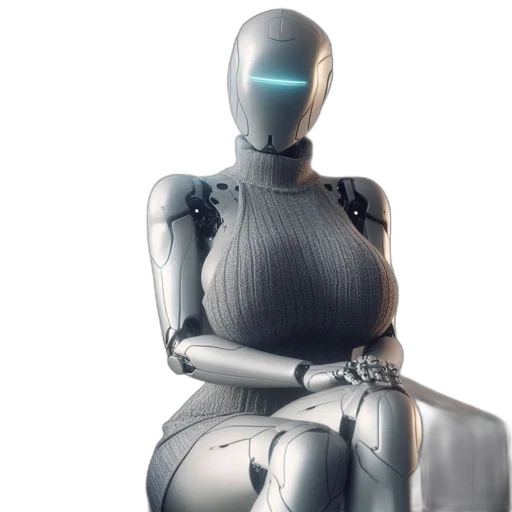 robot, 3d render, cyberpunk, concept art transparent PNG cut-out
