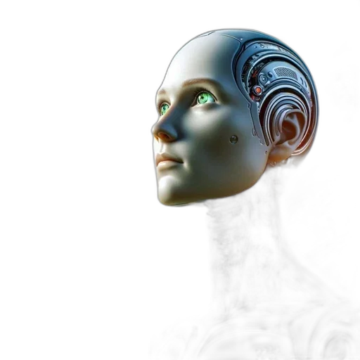 robot, face, mask, 3d render transparent PNG cut-out