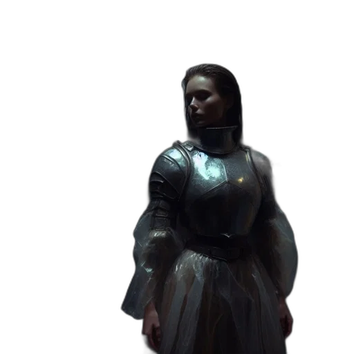 dress, robot, sword, staff transparent PNG cut-out