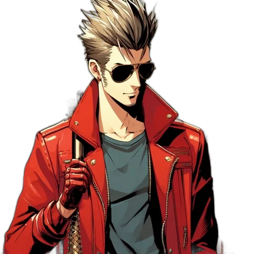 jacket, staff, mask, comic book art transparent PNG cut-out