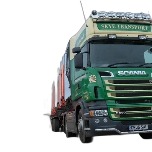 photorealistic, green, scania, truck transparent PNG cut-out