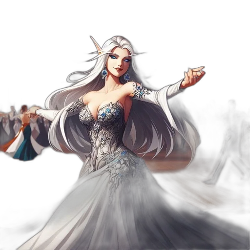 dress, jewelry, fantasy art, concept art transparent PNG cut-out