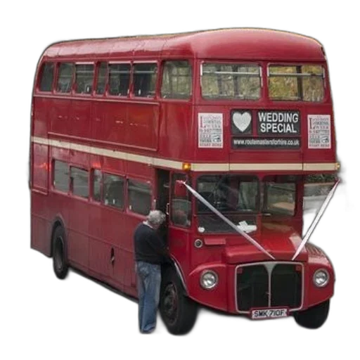 concept art, 3d render, red, double-decker transparent PNG cut-out