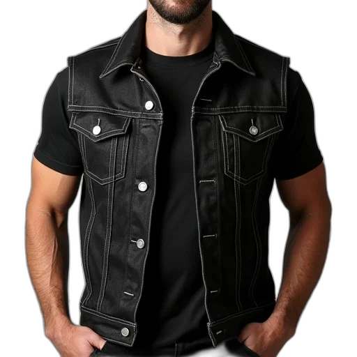 jacket, photorealistic, men, black transparent PNG cut-out