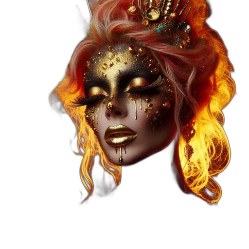 mask, crown, face, fantasy art transparent PNG cut-out
