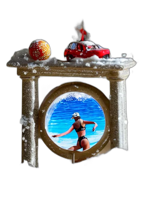 3d render, underwater, snow, beach transparent PNG cut-out