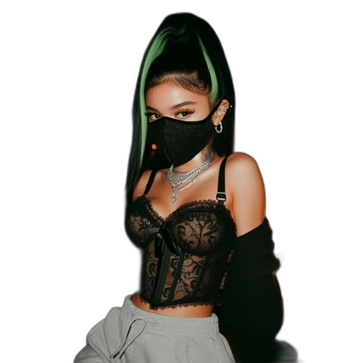 mask, hat, dress, hair transparent PNG cut-out