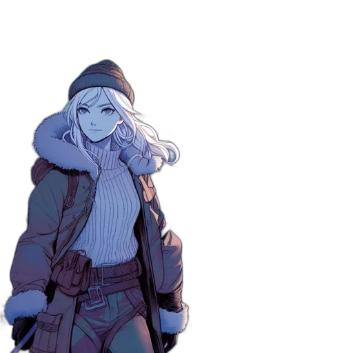 jacket, hat, staff, concept art transparent PNG cut-out