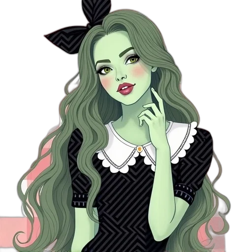 dress, fantasy art, cartoon, pixel art transparent PNG cut-out