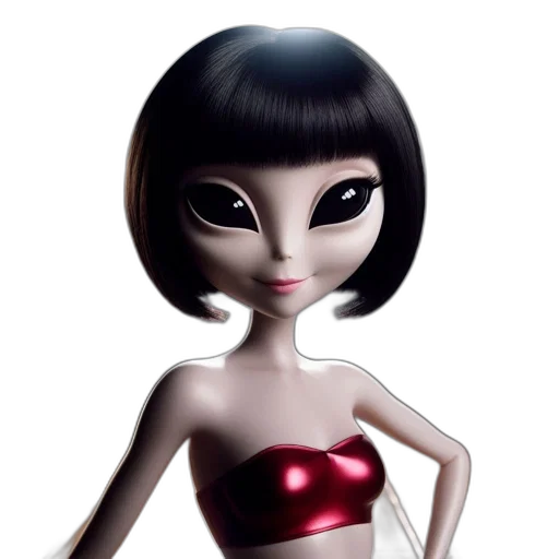 dress, robot, jewelry, 3d render transparent PNG cut-out