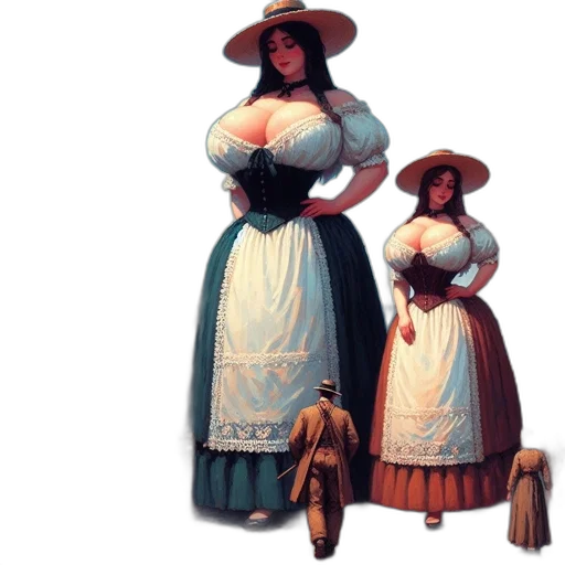dress, hat, concept art, photorealistic transparent PNG cut-out