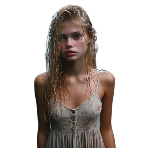 dress, hair, face, jacket transparent PNG cut-out