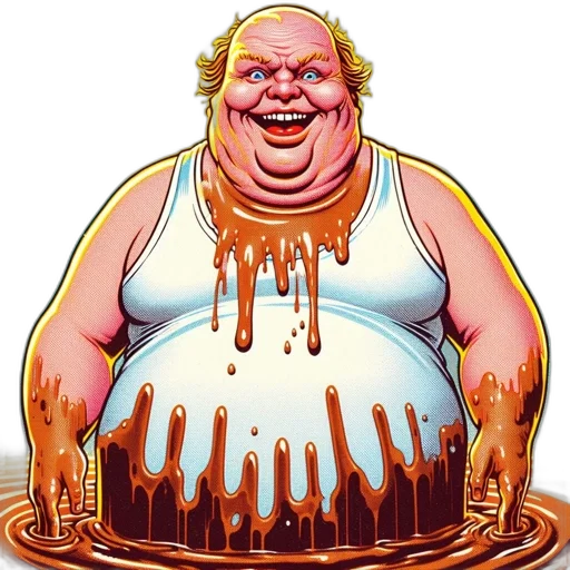 food, concept art, obese, man transparent PNG cut-out