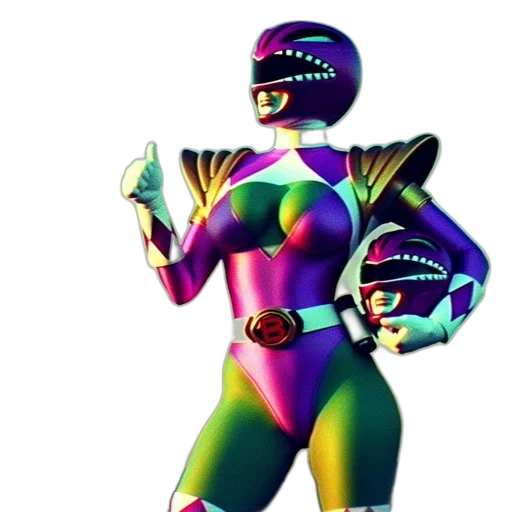 robot, concept art, 3d render, vaporwave transparent PNG cut-out