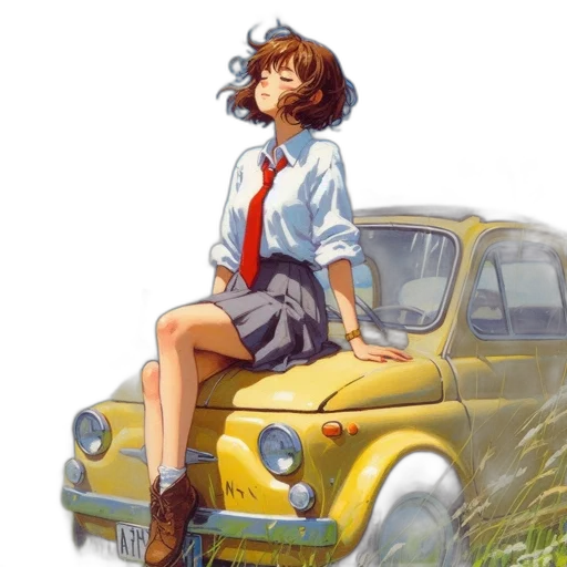 car, dress, concept art, anime transparent PNG cut-out