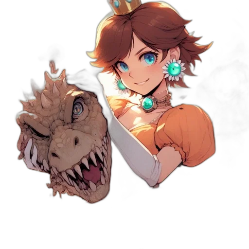 crown, creature, mask, staff transparent PNG cut-out