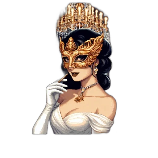 crown, mask, jewelry, fantasy art transparent PNG cut-out