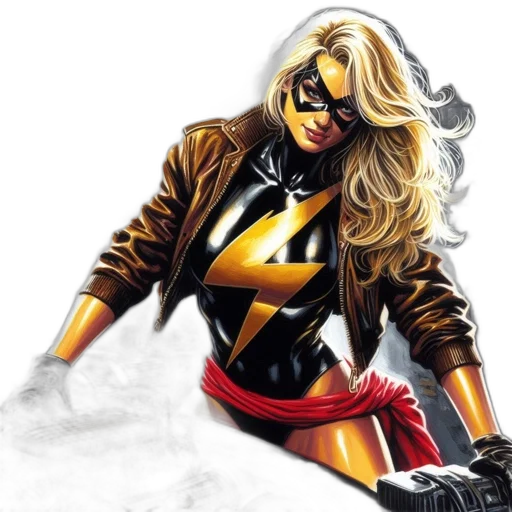 jacket, comic book art, concept art, female transparent PNG cut-out