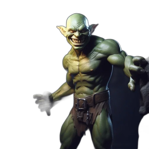 creature, staff, concept art, 3d render transparent PNG cut-out