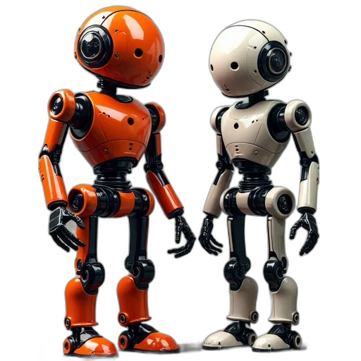 robot, 3d render, concept art, cyberpunk transparent PNG cut-out