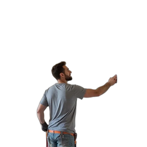 staff, jacket, weapon, robot transparent PNG cut-out