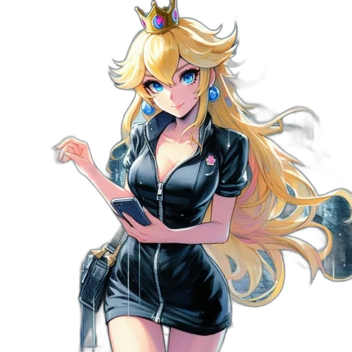dress, staff, crown, pixel art transparent PNG cut-out